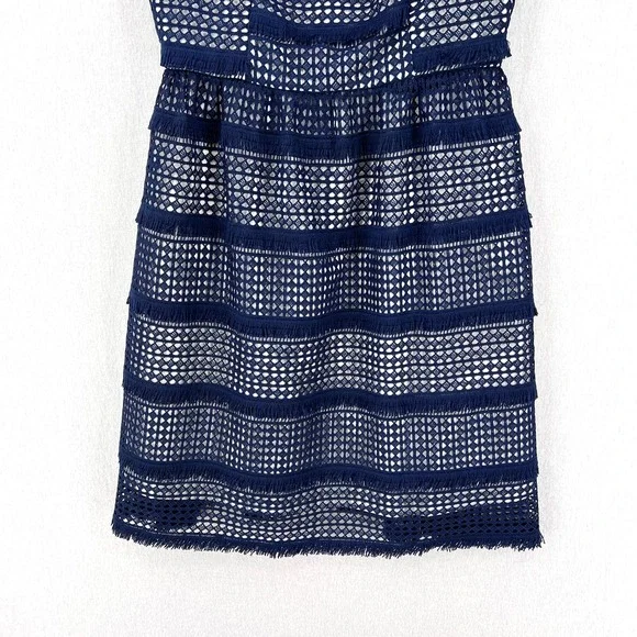 ANTHROPOLOGIE Hutch Crochet Dress Womens 0 Navy Blue Sleeveless Lace NWOT - Picture 6 of 15
